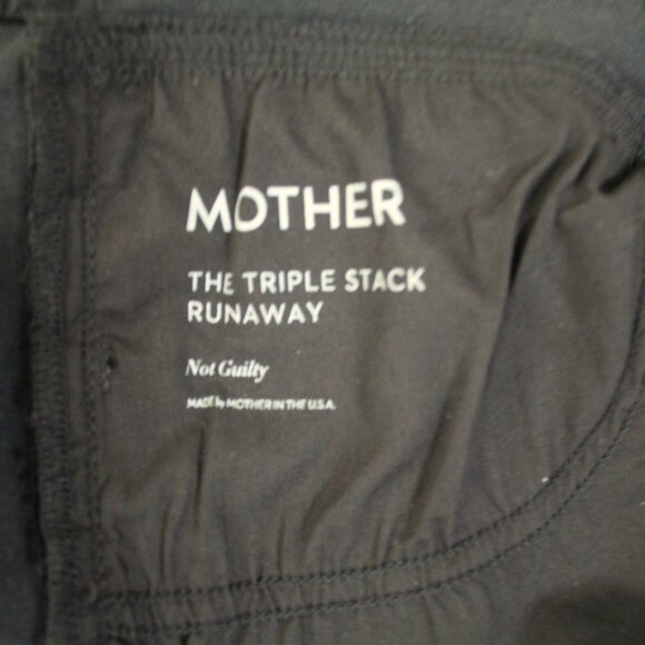 Revolve MOTHER The Triple Stack Runaway Not Guilty Black Belted Jeans 26 - Picture 7 of 8